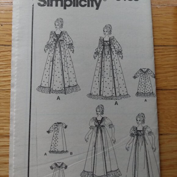 Vintage Victorian Style Nightgown Robe Sewing Pattern XS-M Simplicity 5188 UNCUT - Picture 11 of 11
